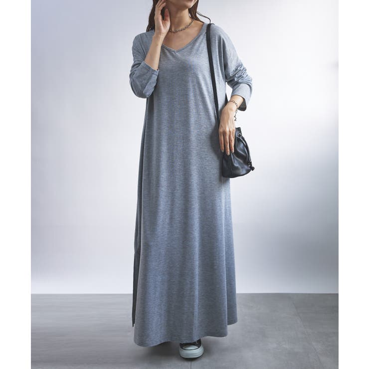 グレー | 【SETUP7】Vネックフレアワンピース SCCH329 | SETUP7【WOMEN】