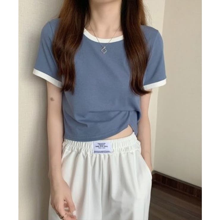 ブルー | 【SETUP7】ベーシックリンガーTシャツ KNF012 | SETUP7【WOMEN】
