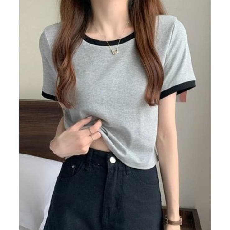 グレー | 【SETUP7】ベーシックリンガーTシャツ KNF012 | SETUP7【WOMEN】