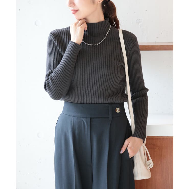 【SETUP7】ボトルネックベーシックリブニット KNF037 | SETUP7【WOMEN】 | 詳細画像13 