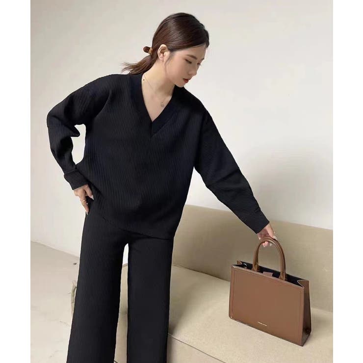 セットアップで嬉しい♪抜け感コーデニットセットアップ SCCH434