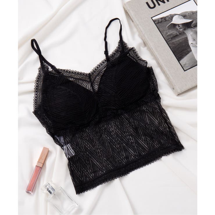 ブラック | 【SETUP7】レース刺繍カップ付きキャミソール KNF049 | SETUP7【WOMEN】