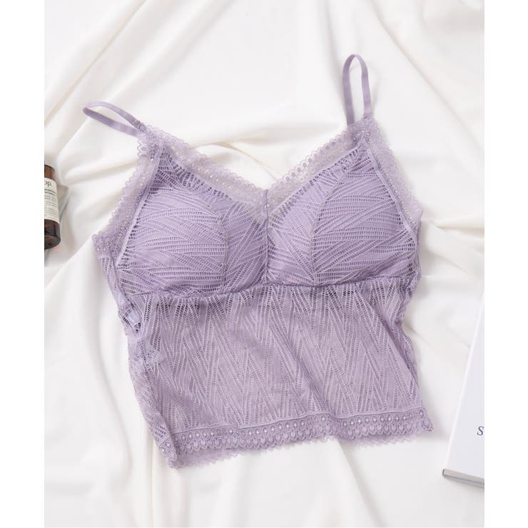 パープル | 【SETUP7】レース刺繍カップ付きキャミソール KNF049 | SETUP7【WOMEN】