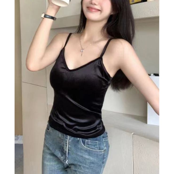 【SETUP7】カップ付きバッククロスサテンライクキャミソール KNF049 | SETUP7【WOMEN】 | 詳細画像3 