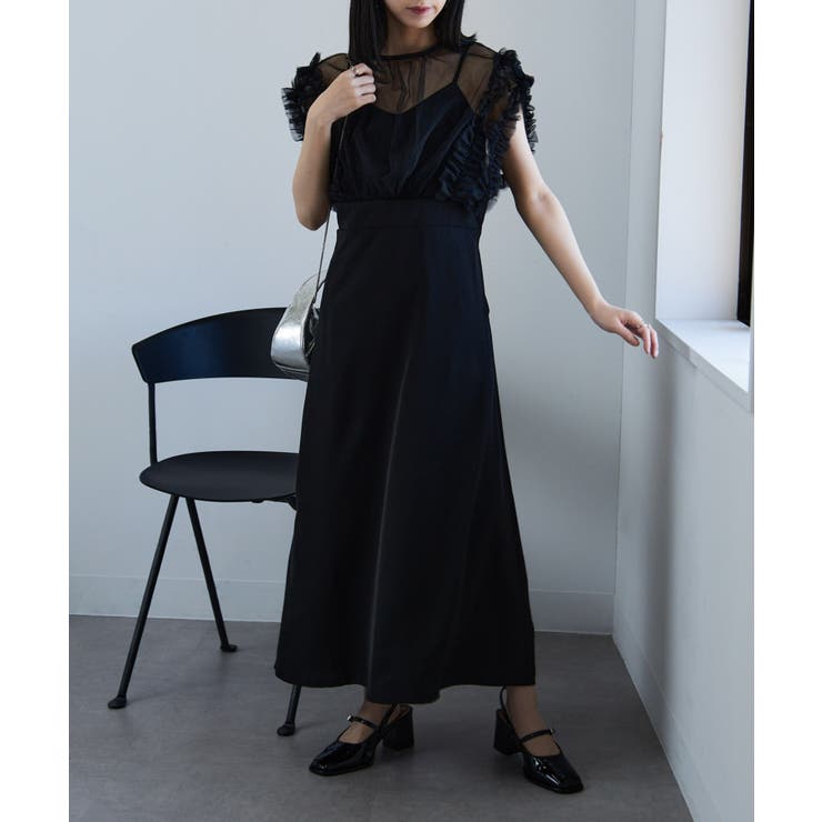 MAISON BREEZE】チュールフリルドッキングワンピース[品番