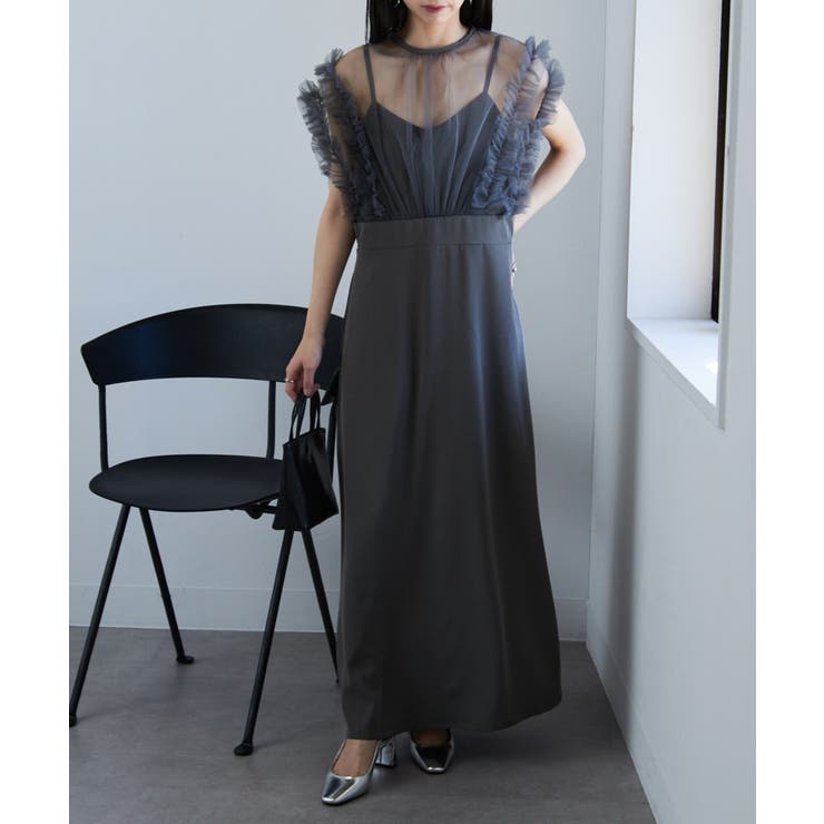 MAISON BREEZE】チュールフリルドッキングワンピース[品番