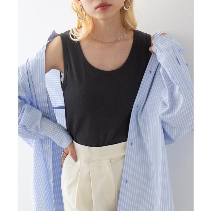 チャコールグレー | 【SETUP7】ベーシックリブタンクトップ GLR | SETUP7【WOMEN】