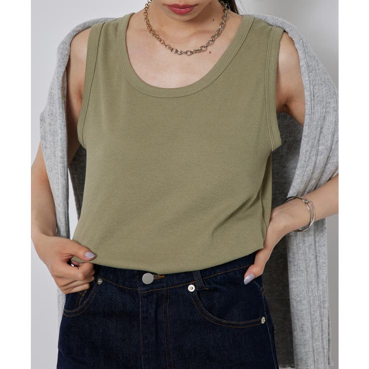 カーキ | 【SETUP7】ベーシックリブタンクトップ GLR | SETUP7【WOMEN】