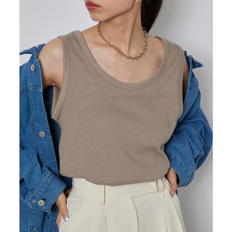 モカ | 【SETUP7】ベーシックリブタンクトップ GLR | SETUP7【WOMEN】