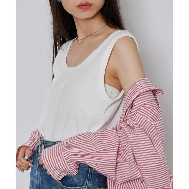 ホワイト | 【SETUP7】ベーシックリブタンクトップ GLR | SETUP7【WOMEN】