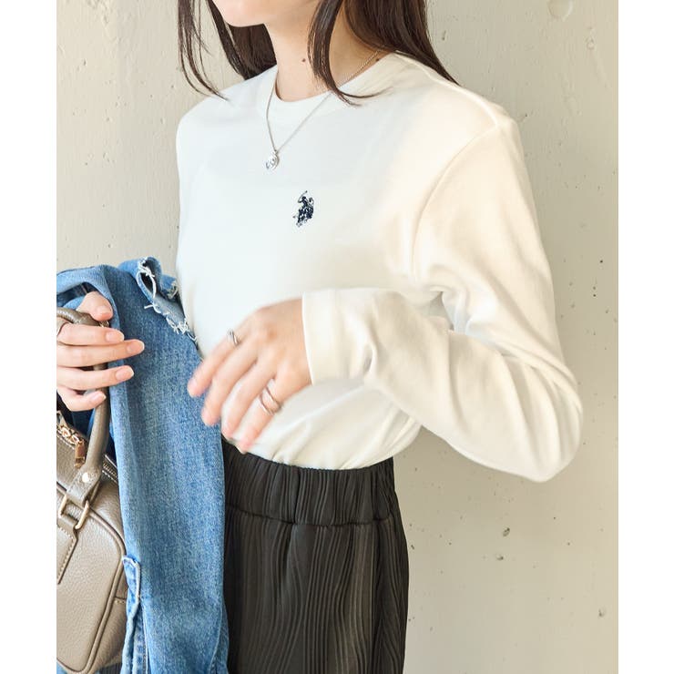 ホワイト | 【U.S. POLO ASSN.】スムース長袖Tシャツ | SETUP7【WOMEN】