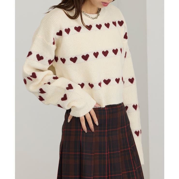 アイボリー | 【MAISON BREEZE】ハート型JQニット クロップドPO | SETUP7【WOMEN】