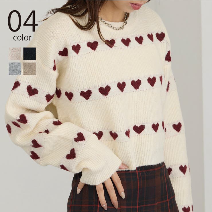 【MAISON BREEZE】ハート型JQニット クロップドPO | SETUP7【WOMEN】 | 詳細画像1 