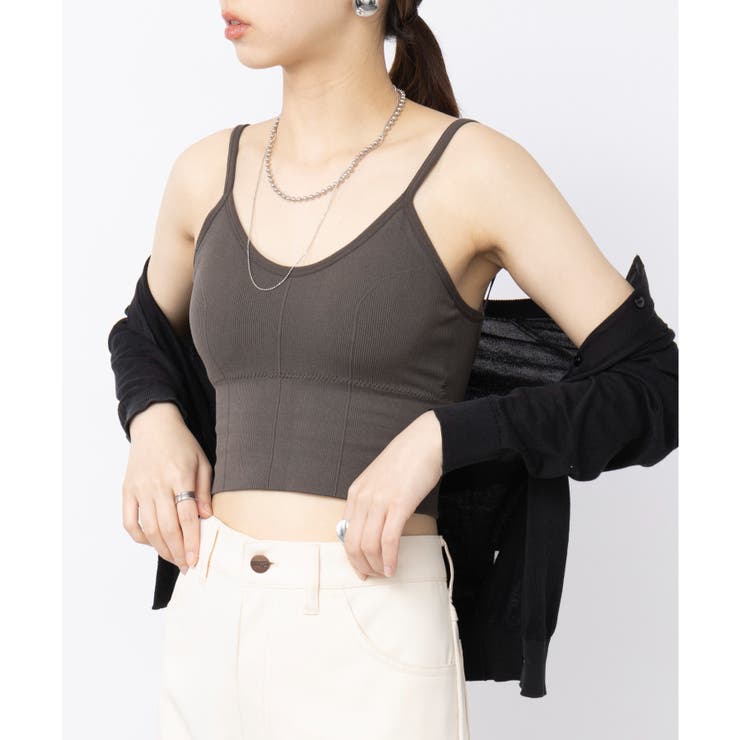 dryrose キャミトップ black styiro キャミソール 「7色/サイズ展開」カップ付きキャミ リブ
