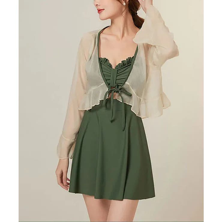 グリーン | 【SETUP7】水着２点セット（ワンピース+シャツ） SCCH529 | SETUP7【WOMEN】