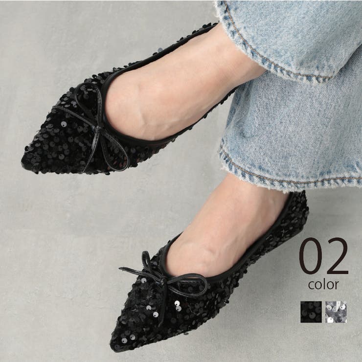 【SETUP7】ポインテッド リボンラメフラットミュール SCCH565 | SETUP7【WOMEN】 | 詳細画像1 