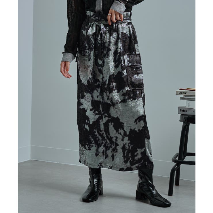 シルバー | foil print cargo | SETUP7【WOMEN】