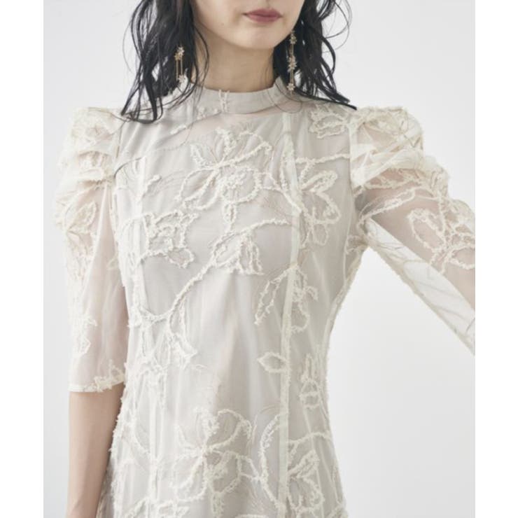 【metoi】カッティング風フリンジ刺繍ワンピースドレス | SETUP7【WOMEN】 | 詳細画像10 