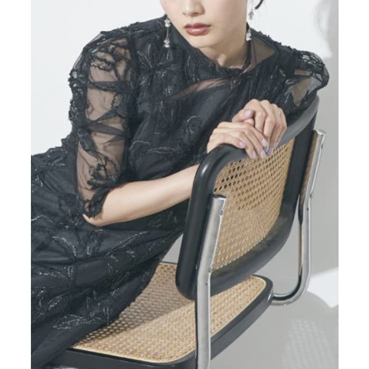 【metoi】カッティング風フリンジ刺繍ワンピースドレス | SETUP7【WOMEN】 | 詳細画像4 