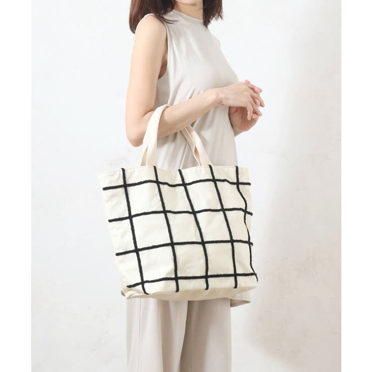 SETUP7】e.e.p.ウィンドウペンチェックトートバッグ SNBD[品番