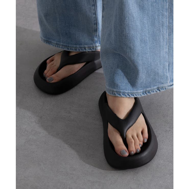 ブラック | 【SETUP7】厚底 EVAトングサンダル KNF127 | SETUP7【WOMEN】