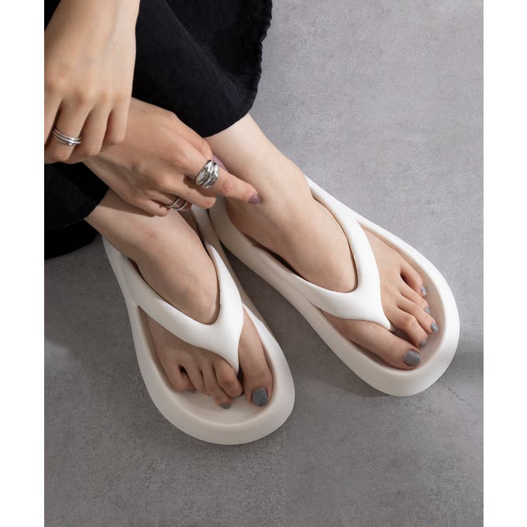 ホワイト | 【SETUP7】厚底 EVAトングサンダル KNF127 | SETUP7【WOMEN】