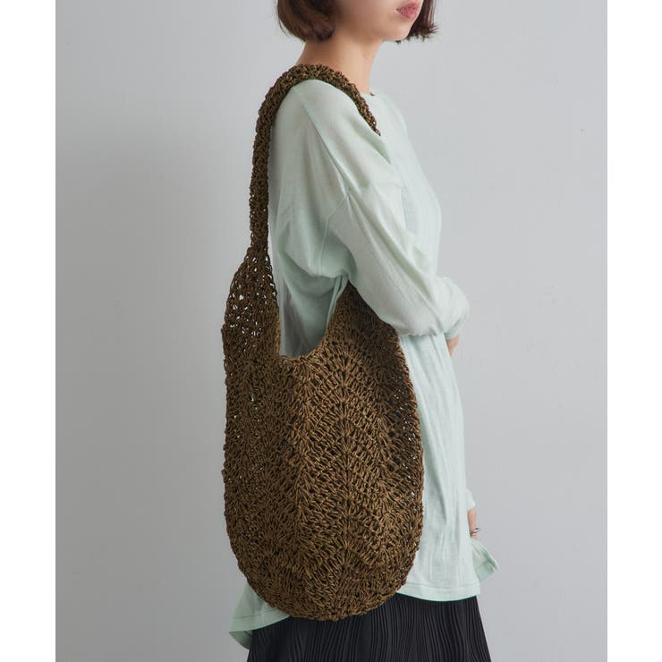 ダークブラウン | 【SETUP7】編みストロートートバッグ KNF128 | SETUP7【WOMEN】