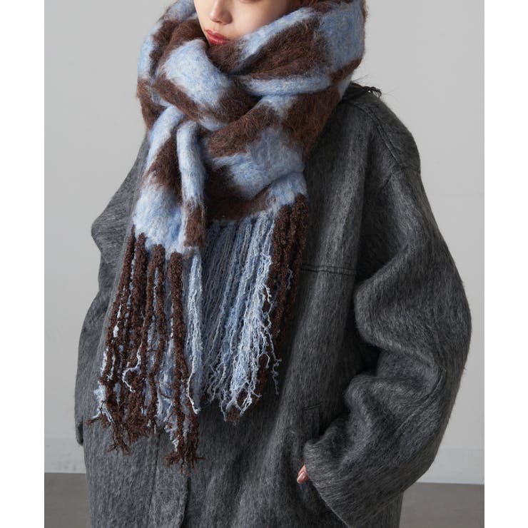 ブルー | 【MAGASIN DE MODE Onjna】起毛チェックマフラー DTK | SETUP7【WOMEN】