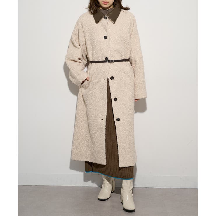 アイボリー | 【MAISON BREEZE】ループツイード ステンカラーコート DTK | SETUP7【WOMEN】