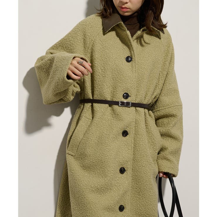 オリーブ | 【MAISON BREEZE】ループツイード ステンカラーコート DTK | SETUP7【WOMEN】