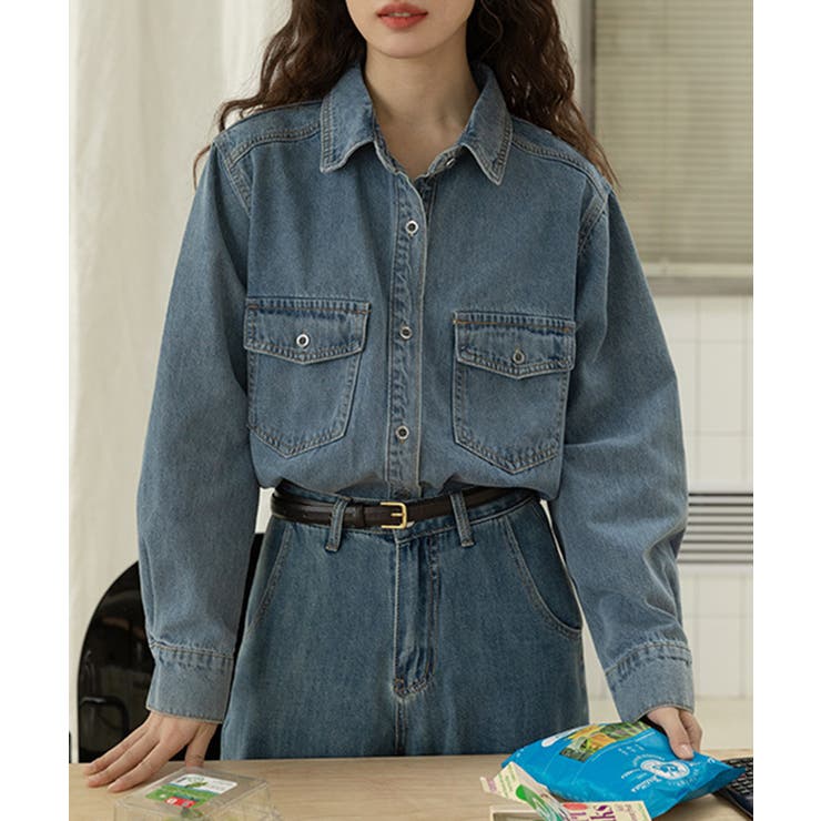 ウォッシュ加工デニムシャツ KNF146 | SETUP7【WOMEN】 | 詳細画像2 