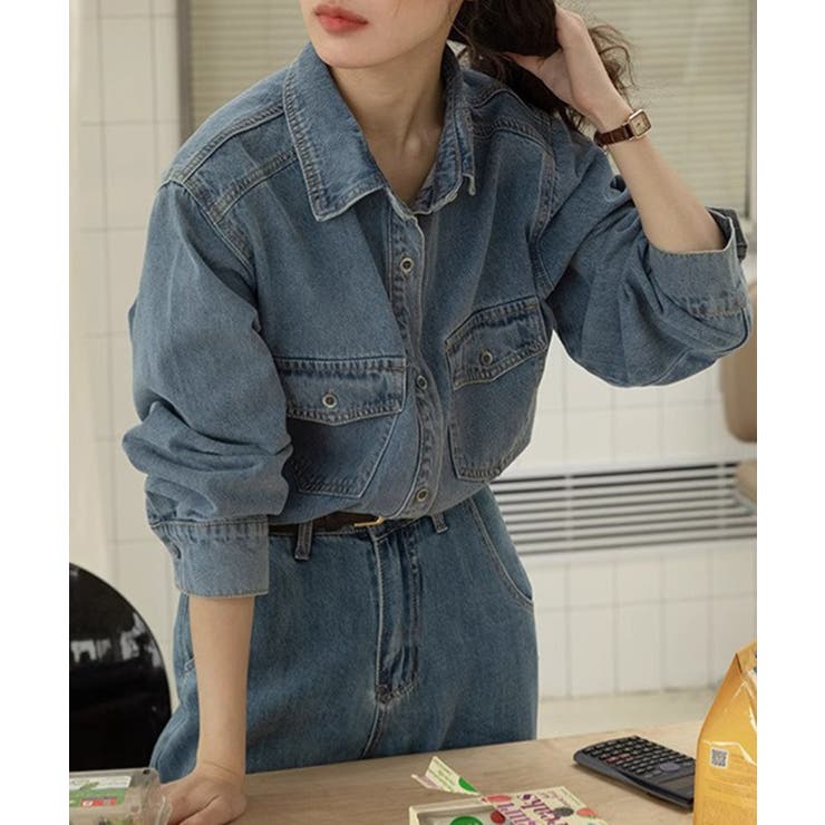 ウォッシュ加工デニムシャツ KNF146 | SETUP7【WOMEN】 | 詳細画像3 