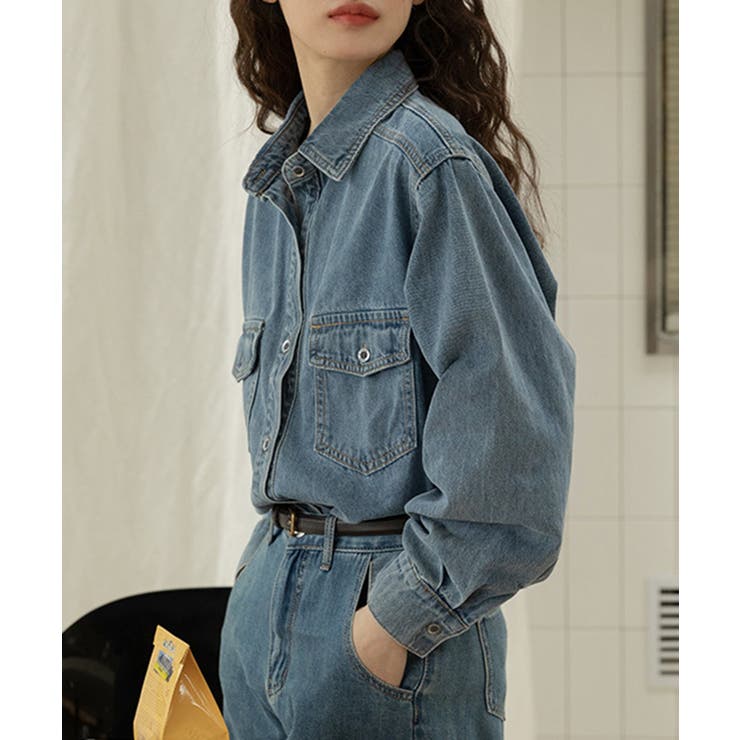 ウォッシュ加工デニムシャツ KNF146 | SETUP7【WOMEN】 | 詳細画像4 