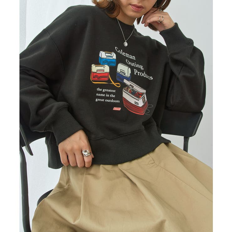 ブラック | 【Coleman】great outdoors ヴィンテージライクスウェット | SETUP7【WOMEN】