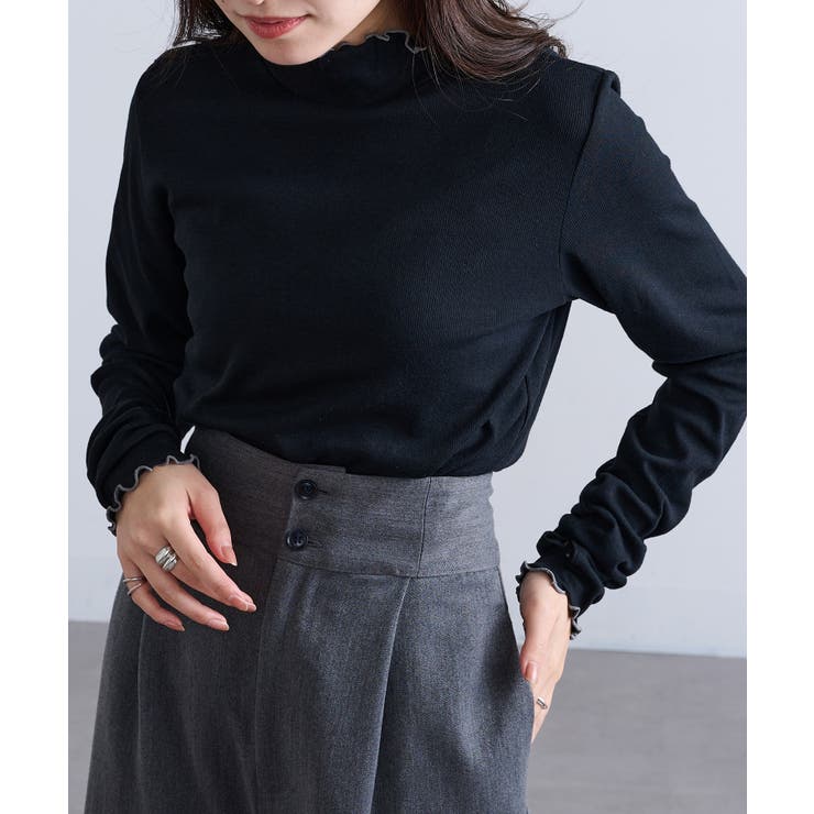 【SETUP7】テレコリブ配色ミシンスリットタートル長袖 GLR | SETUP7【WOMEN】 | 詳細画像10 