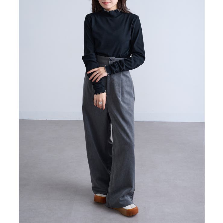 【SETUP7】テレコリブ配色ミシンスリットタートル長袖 GLR | SETUP7【WOMEN】 | 詳細画像13 