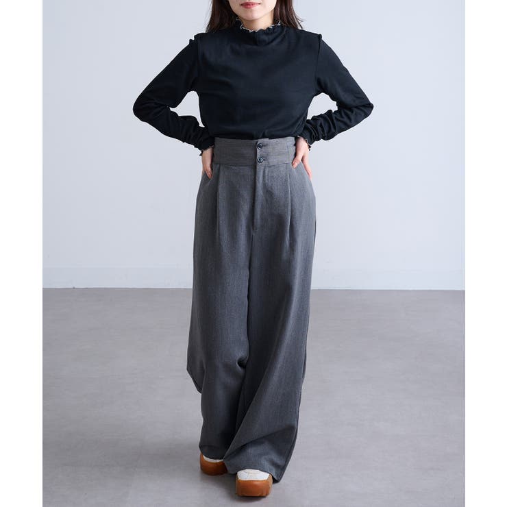 【SETUP7】テレコリブ配色ミシンスリットタートル長袖 GLR | SETUP7【WOMEN】 | 詳細画像14 