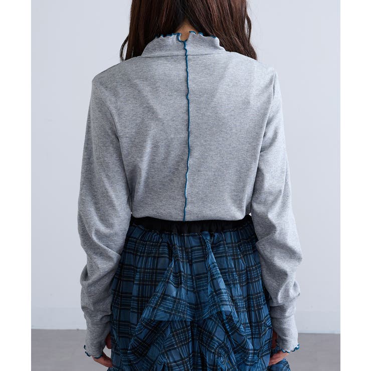 【SETUP7】テレコリブ配色ミシンスリットタートル長袖 GLR | SETUP7【WOMEN】 | 詳細画像18 