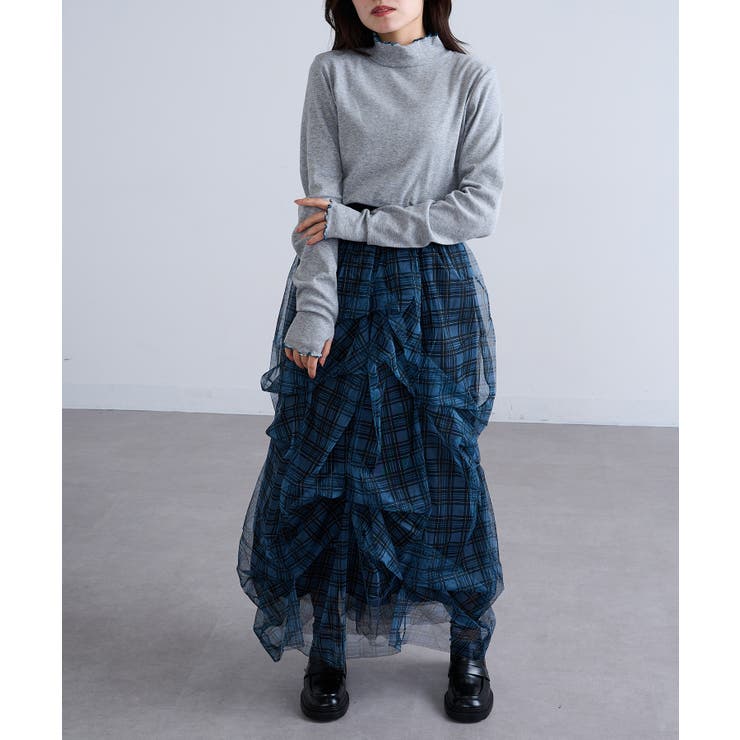 【SETUP7】テレコリブ配色ミシンスリットタートル長袖 GLR | SETUP7【WOMEN】 | 詳細画像19 