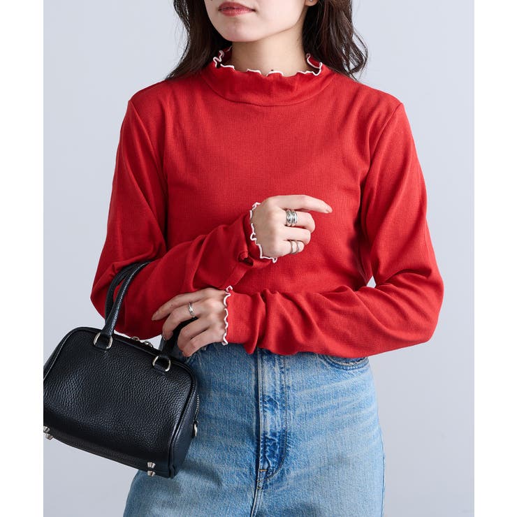 【SETUP7】テレコリブ配色ミシンスリットタートル長袖 GLR | SETUP7【WOMEN】 | 詳細画像21 