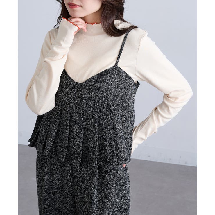 【SETUP7】テレコリブ配色ミシンスリットタートル長袖 GLR | SETUP7【WOMEN】 | 詳細画像3 