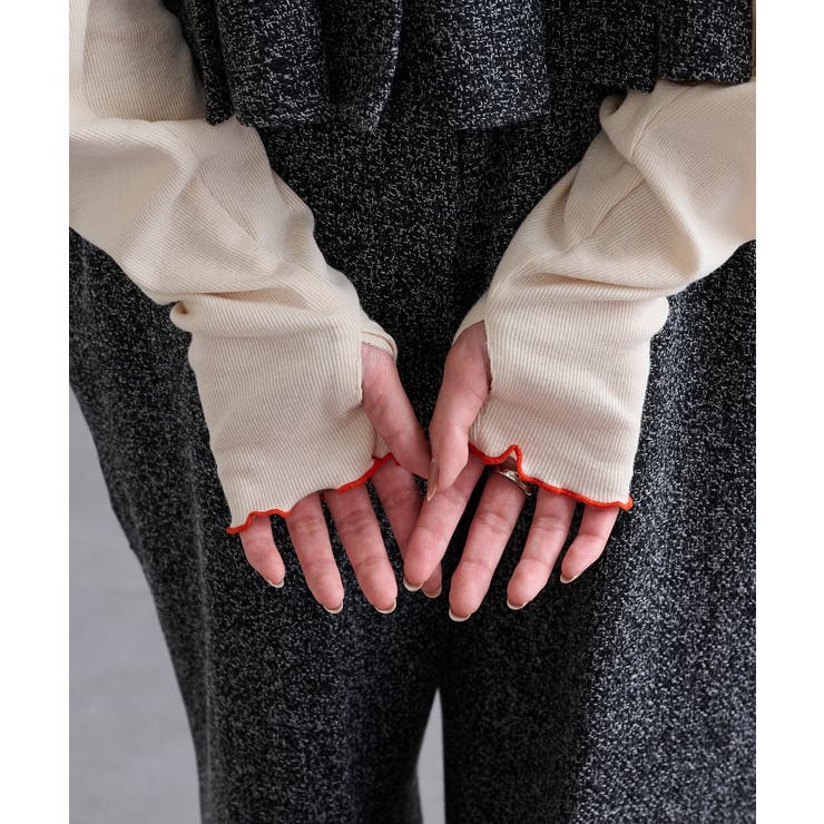 【SETUP7】テレコリブ配色ミシンスリットタートル長袖 GLR | SETUP7【WOMEN】 | 詳細画像6 