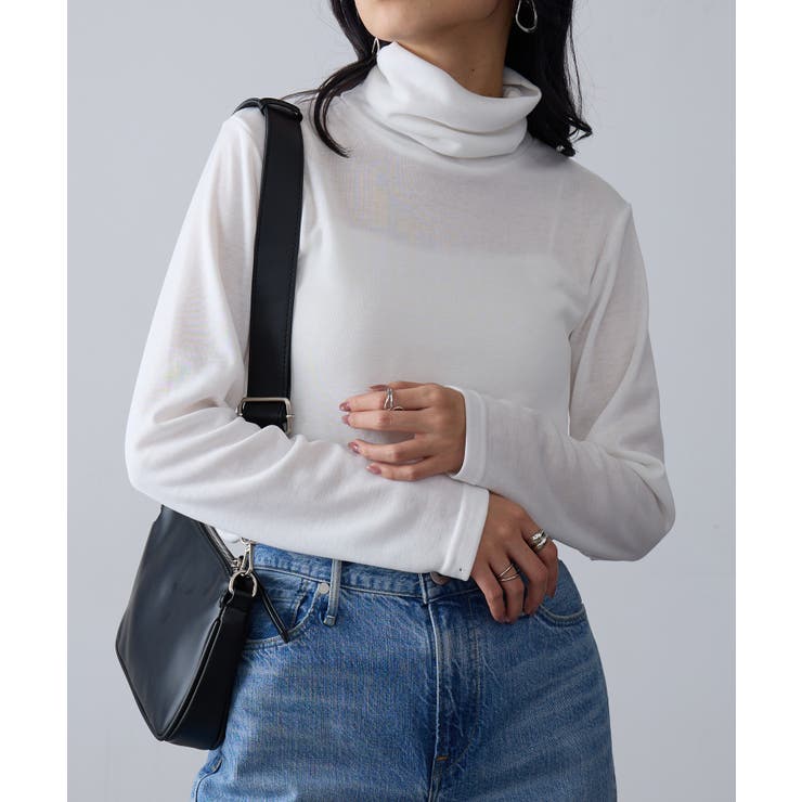 オフホワイト | 【SETUP7】ひまわりオイル加工タートルネック長袖 A GLR | SETUP7【WOMEN】