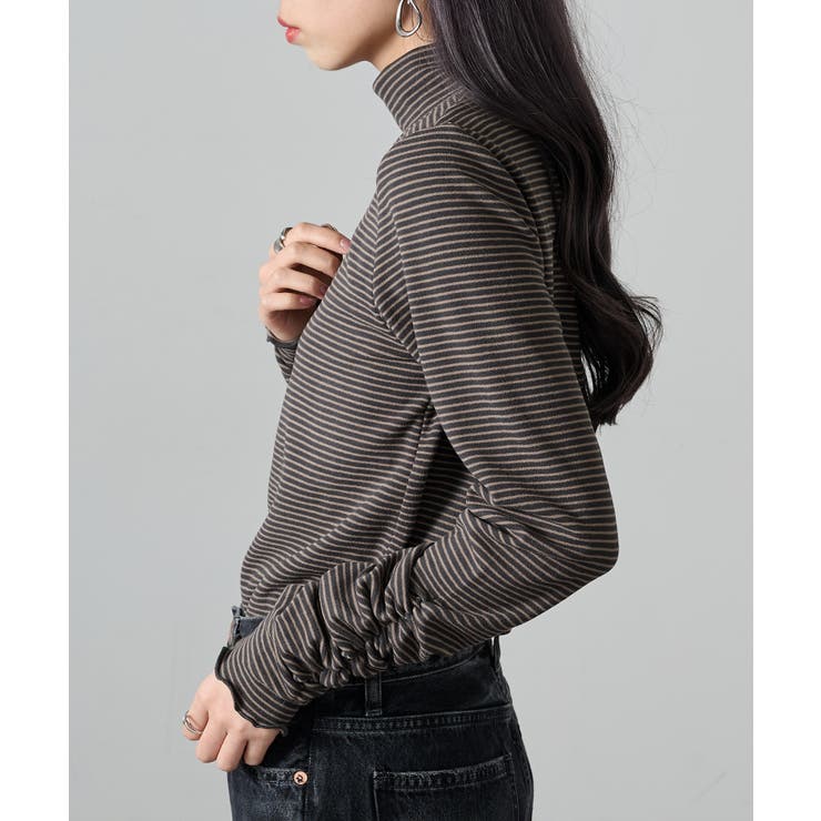 【SETUP7】ボーダー柄両面起毛スムースタートル長袖 GLR | SETUP7【WOMEN】 | 詳細画像15 