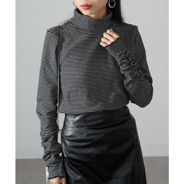 【SETUP7】ボーダー柄両面起毛スムースタートル長袖 GLR | SETUP7【WOMEN】 | 詳細画像3 