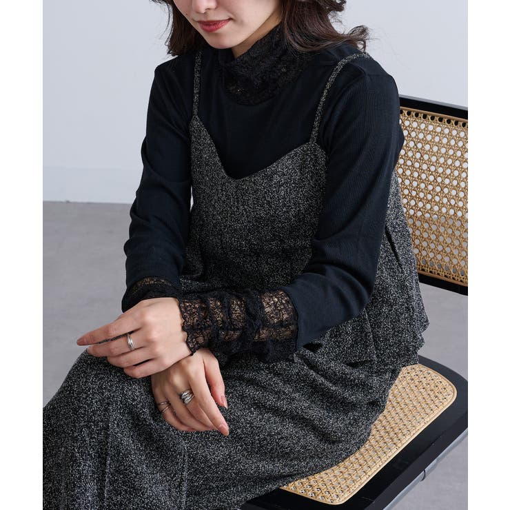 ブラック | 【SETUP7】無地TCフライスレール使いタートル長袖 GLR | SETUP7【WOMEN】