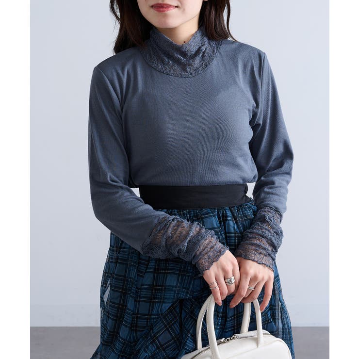 グレー | 【SETUP7】無地TCフライスレール使いタートル長袖 GLR | SETUP7【WOMEN】