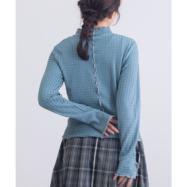 【SETUP7】ヘリンボーンJQD配色メロウハイネック長袖 GLR | SETUP7【WOMEN】 | 詳細画像18 