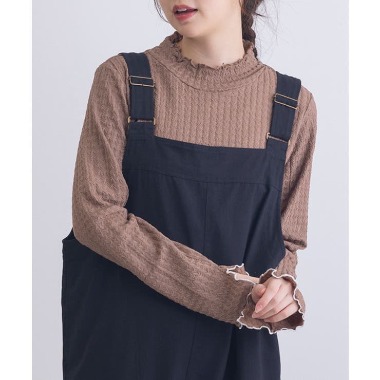 モカ | 【SETUP7】ヘリンボーンJQD配色メロウハイネック長袖 GLR | SETUP7【WOMEN】