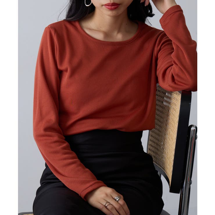 ダークオレンジ | 【SETUP7】ひまわりオイル加工クルーネック長袖 A GLR | SETUP7【WOMEN】